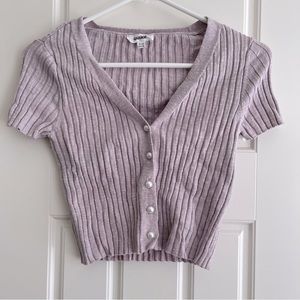 Garage light purple cardigan top